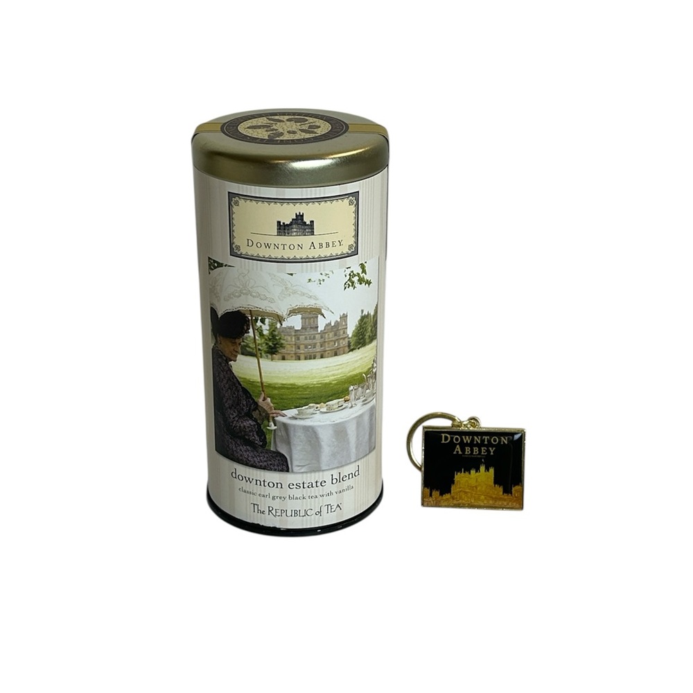 NWT Sealed Downton Abbey Collectible Earl Grey Tea Tin & Castle Keychain